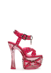Twisted Darkness Platform Heels - Pink