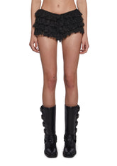 Soft Girl Ruffled Bloomers - Black