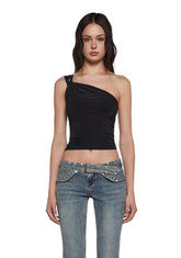 Meet Ups One Shoulder Top - Black