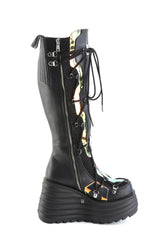 Blaze-152 Platform Wedge LED Light-Up Knee High Boots