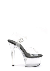 Aspire-608 Platform Ankle Strap Sandals-Clear