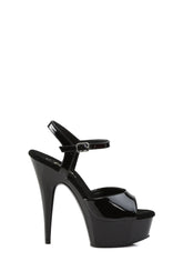 Delight-609 Platform Ankle Strap Sandals-Black