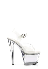 Sky-308 Platform Ankle Strap Sandals-Clear