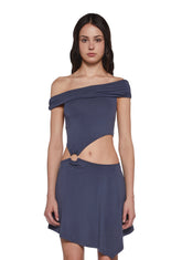 Seductive Gaze Cut Out Dress - Blue