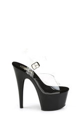 Adore-708 Platform Ankle Strap Sandals-Clear-Black