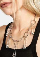 Misfit Moves Safety Pin Chain Necklace