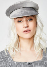 Luna Lone Wolf Velvet Biker Hat