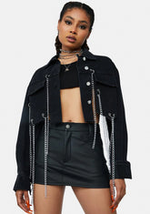 Night U Walk In Chained Denim Jacket