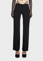 Waist Strap Detail Tailored Trousers