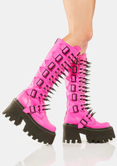 Sugar Coated Sins Spiked Knee High Boots