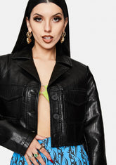 Victoria Vegan Leather Crop Jacket