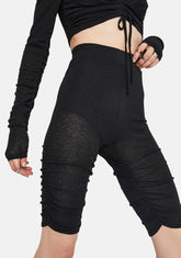 Festival Feeling Sheer Ruched Shorts