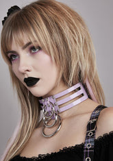 Purple Make Me Vegan Leather Choker