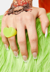 Happy Neon Love Heart Ring