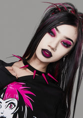 Hot Pink Long Spikes Choker