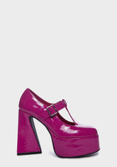 Raspberry Ripple Heeled Mary Janes