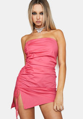 Kiss Only You Ruched Mini Dress
