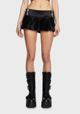 Modulation Liquid Velvet Pleated Micro Skirt