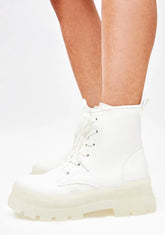 White Aspha RLD Lace Up Boots