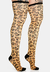 Wild Cat Thigh High Socks