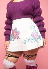 Plus Blooming Joy Patchwork Skirt