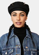 Atmosphere Black Beret With Horns