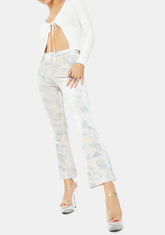 Velvet Cupid Tattoo Print Flare Pants
