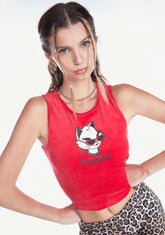 Miss Purrfectionist Velvet Tank Top
