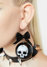 Hell Topper Skull Ornament Earrings