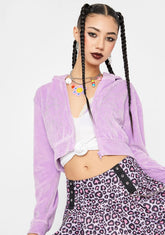 Diamante Butterfly Velour Hoodie