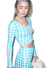 Mary Long Sleeve Crop - Light Blue