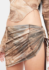 Atmosphere Rockslide Print Mesh Skirt