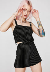 Mob Life Pinstripe Romper