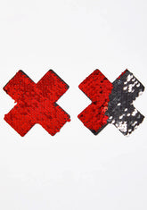 Red & Black Sequin X Pasties