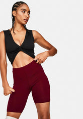 Wine Power Up Biker Shorts