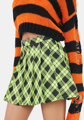 Slime Haunted To Meet U Plaid Mini Skirt