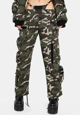 Camo Tactical Pants With Detachable Panty