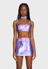 Lilac Dream Crusher Holographic Bra Top