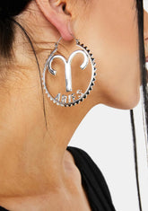 Reppin' Aries Hoop Earrings