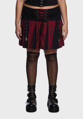 Plus Black And Red Bo Peep Pleated Garter Skirt