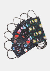 Black 3-Ply Disposable Protective Face Masks