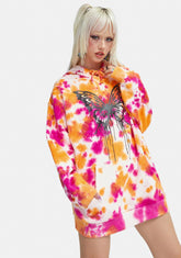 Never Let Go Tie Dye Butterfly Hoodie