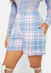 Blue My Way Plaid Shorts