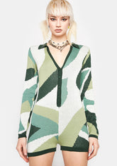 Renee Geometric Knitted Romper