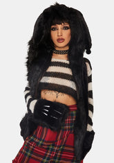 Beanie With Ears And Mitten Set