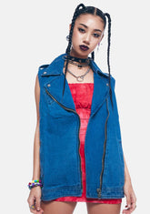 Cut Loose Oversized Denim Vest