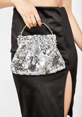 Platinum Luxxe Lifestyle Sequin Clutch