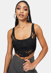 Black Heaven Lace Corset Crop Top