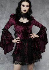 Wine Tempting Enchantress Velvet Dress