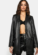 Vegan Leather Blazer